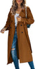 Trench Coat Women Oversized Belted Longline Double-Breasted