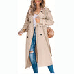 Trench Coat Women Oversized Belted Longline Double-Breasted