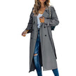 Trench Coat Women Oversized Belted Longline Double-Breasted