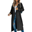 Trench Coat Women Oversized Belted Longline Double-Breasted