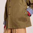 Trench Coat Women Oversized Double-Breasted Plaid-Lined Tartan