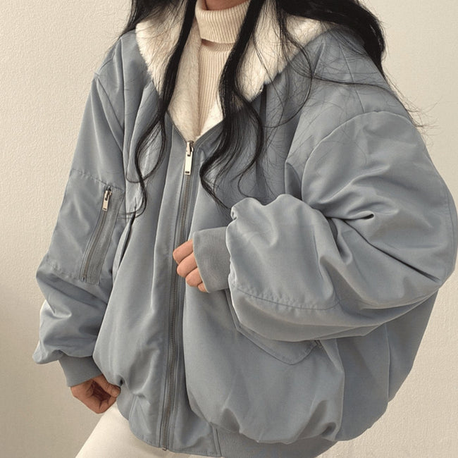 Elke | Women's Oversized Hooded Zip-Up Fleece Jacket