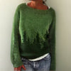 Victoria | Women's Oversized Forest Print Crew-Neck Knit Sweater with Slim-Fit for Winter