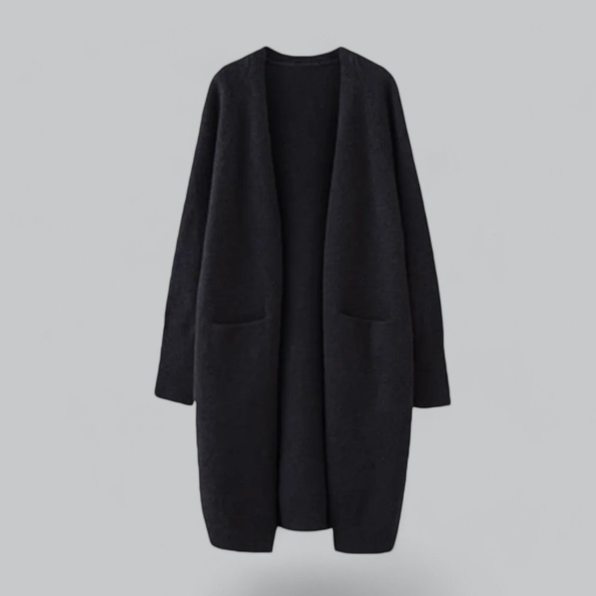 Long Cashmere Blend Open-Front Oversized Knit Cardigan for Women | Olivia