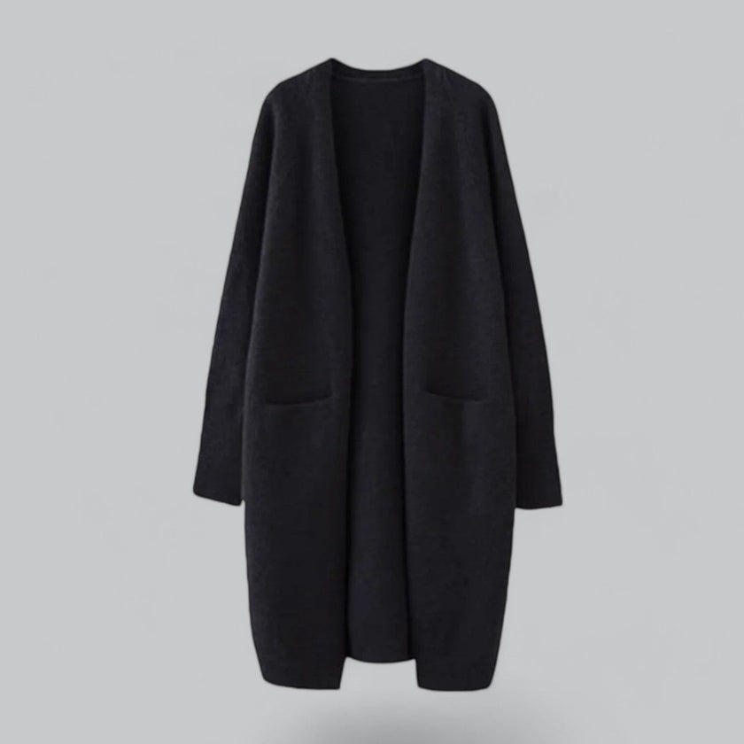 Olivia | Women's Oversized Long Open-Front Knit Cardigan with Cashmere for Layering