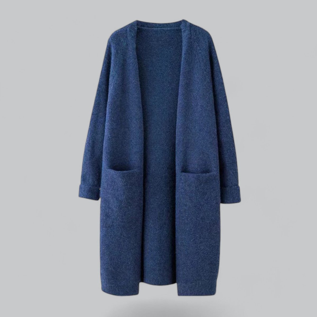 Long Cashmere Blend Open-Front Oversized Knit Cardigan for Women | Olivia