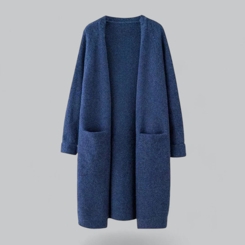 Olivia | Women's Oversized Long Open-Front Knit Cardigan with Cashmere for Layering