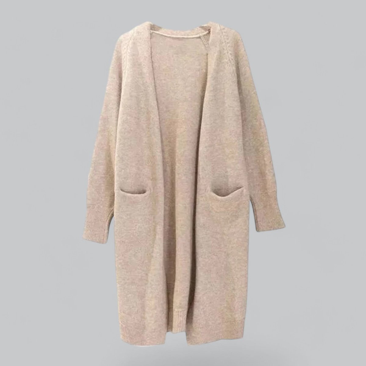 Long Cashmere Blend Open-Front Oversized Knit Cardigan for Women | Olivia