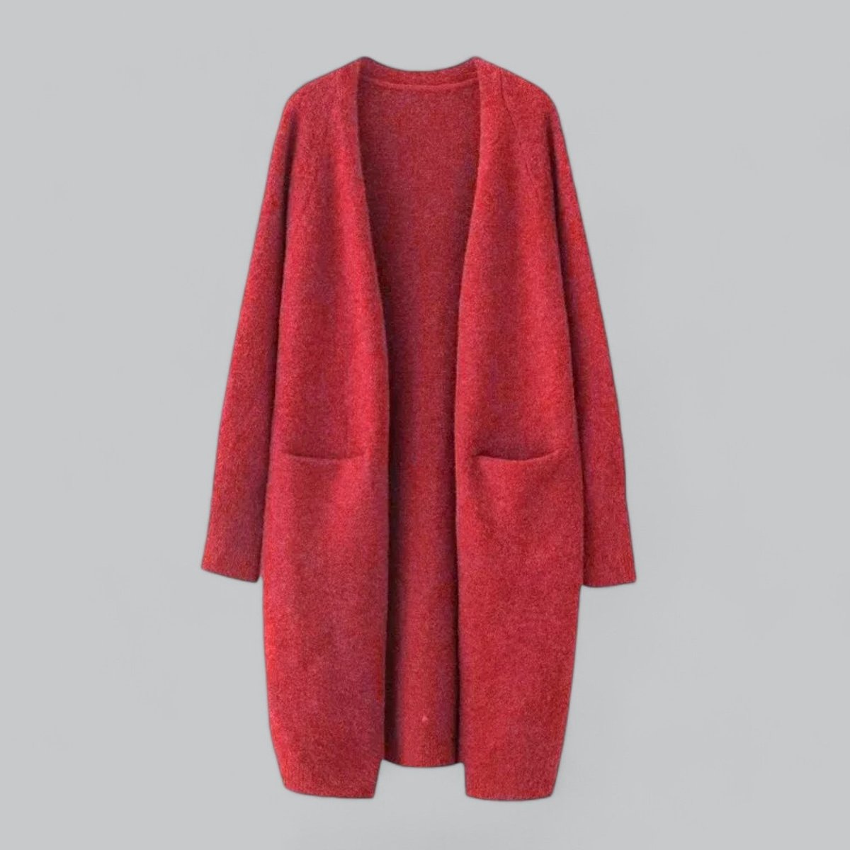 Long Cashmere Blend Open-Front Oversized Knit Cardigan for Women | Olivia