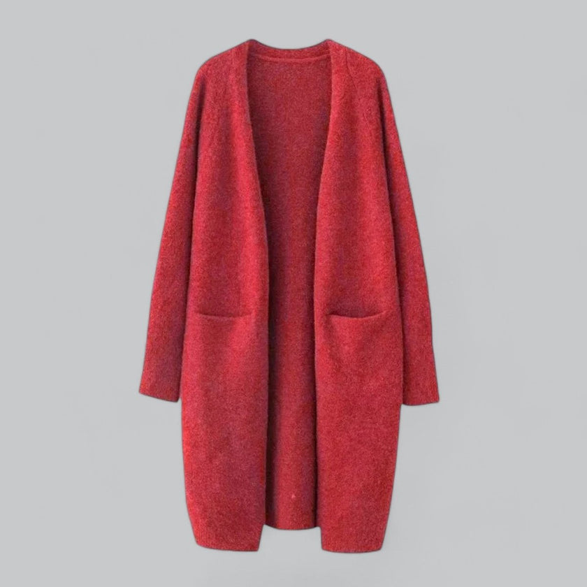 Olivia | Women's Oversized Long Open-Front Knit Cardigan with Cashmere for Layering