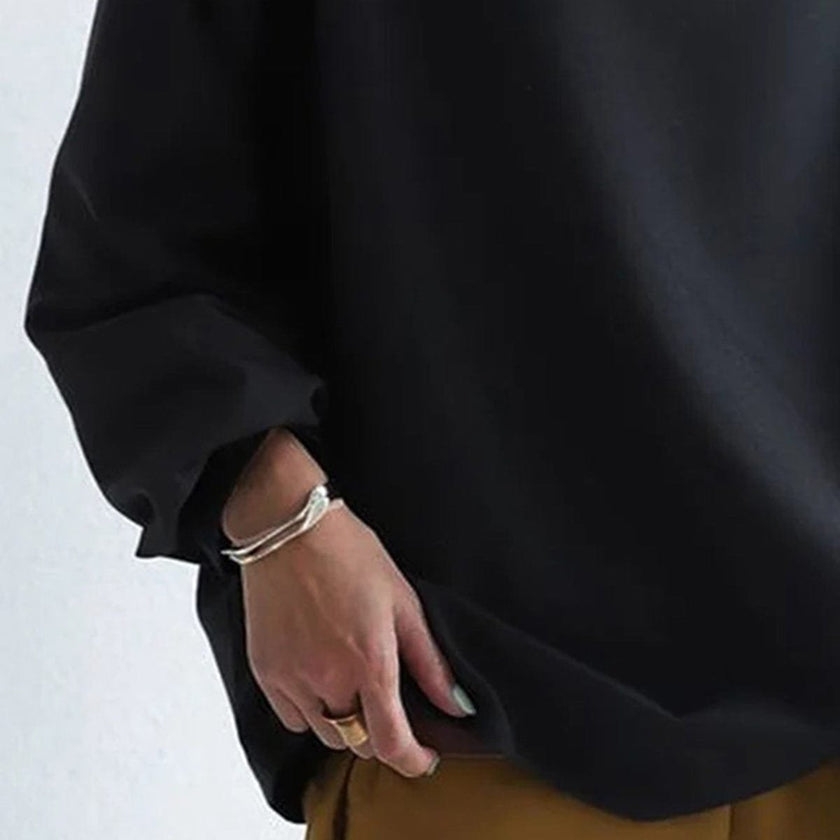 Camila | Women's Oversized Mock-Neck Relaxed Knit Sweater Top with Longline for Layering