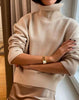 Luna | Women's Oversized Ribbed-Trim Knit Turtleneck Sweater with Slim-Fit for Everyday