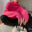 Luna | Women's Oversized Ribbed-Trim Knit Turtleneck Sweater with Slim-Fit for Everyday