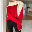Luna | Women's Oversized Ribbed-Trim Knit Turtleneck Sweater with Slim-Fit for Everyday