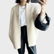 Hazel | Women's Oversized Snap-Button Knit Cardigan with Cashmere Longline for Everyday