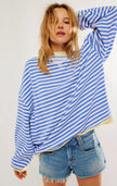 Enya | Women's Oversized Striped Crewneck Jumper Casual Pullover Sweater with Crew-Neck for Winter