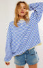 Enya | Women's Oversized Striped Crewneck Jumper Casual Pullover Sweater with Crew-Neck for Winter