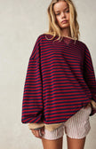 Enya | Women's Oversized Striped Crewneck Jumper Casual Pullover Sweater with Crew-Neck for Winter