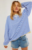 Enya | Women's Oversized Striped Crewneck Jumper Casual Pullover Sweater with Crew-Neck for Winter
