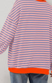 Enya | Women's Oversized Striped Crewneck Jumper Casual Pullover Sweater with Crew-Neck for Winter