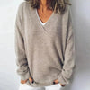 Grace | Women's Oversized V-Neck Long Sleeve Knit Sweater with Ribbed for Everyday