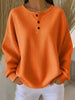 Charlotte | Women's Oversized Waffle Knit Sweater Henley Long Sleeve Top with Button-Front for Autumn