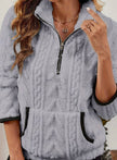 Penelope | Women's Plush Half-Zip Kangaroo Pocket Pullover Sweater with Fleece for Layering