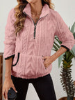 Penelope | Women's Plush Half-Zip Kangaroo Pocket Pullover Sweater with Fleece for Layering