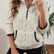 Penelope | Women's Plush Half-Zip Kangaroo Pocket Pullover Sweater with Fleece for Layering