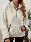 Penelope | Women's Plush Half-Zip Kangaroo Pocket Pullover Sweater with Fleece for Layering