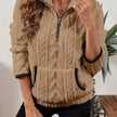 Penelope | Women's Plush Half-Zip Kangaroo Pocket Pullover Sweater with Fleece for Layering