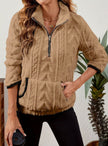 Penelope | Women's Plush Half-Zip Kangaroo Pocket Pullover Sweater with Fleece for Layering