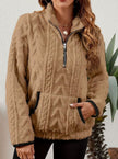Penelope | Women's Plush Half-Zip Kangaroo Pocket Pullover Sweater with Fleece for Layering