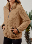 Penelope | Women's Plush Half-Zip Kangaroo Pocket Pullover Sweater with Fleece for Layering