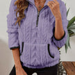 Penelope | Women's Plush Half-Zip Kangaroo Pocket Pullover Sweater with Fleece for Layering