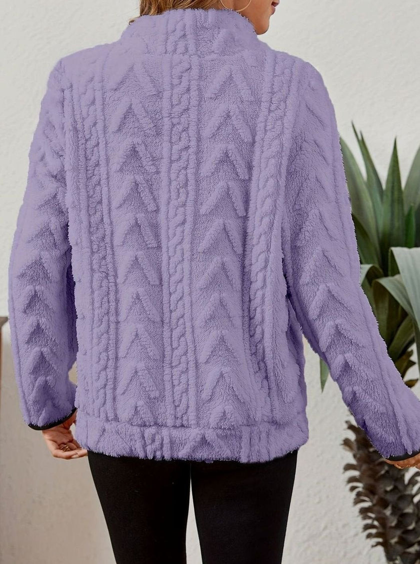 Penelope | Women's Plush Half-Zip Kangaroo Pocket Pullover Sweater with Fleece for Layering