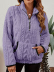 Penelope | Women's Plush Half-Zip Kangaroo Pocket Pullover Sweater with Fleece for Layering