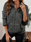 Penelope | Women's Plush Half-Zip Kangaroo Pocket Pullover Sweater with Fleece for Layering