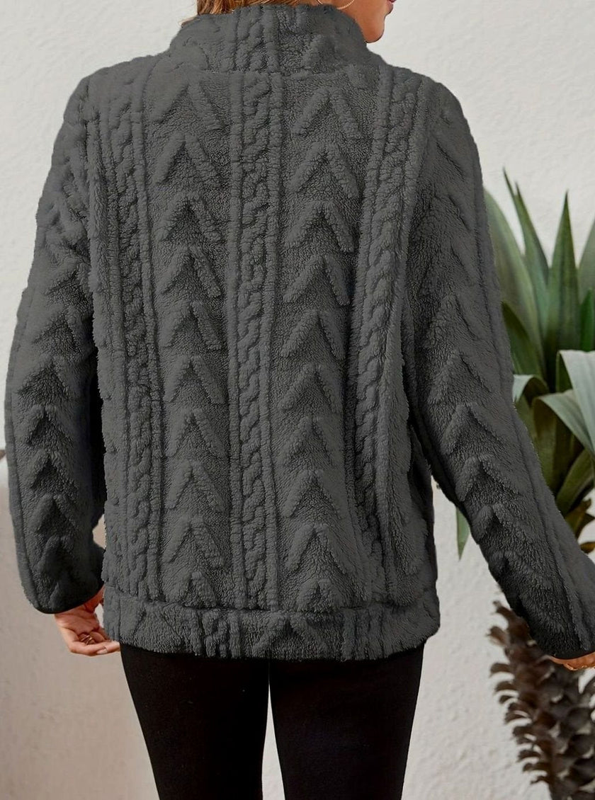 Penelope | Women's Plush Half-Zip Kangaroo Pocket Pullover Sweater with Fleece for Layering