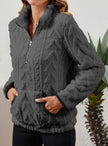 Penelope | Women's Plush Half-Zip Kangaroo Pocket Pullover Sweater with Fleece for Layering