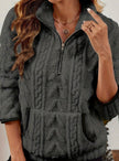 Penelope | Women's Plush Half-Zip Kangaroo Pocket Pullover Sweater with Fleece for Layering