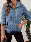 Penelope | Women's Plush Half-Zip Kangaroo Pocket Pullover Sweater with Fleece for Layering