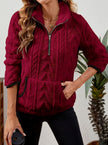 Penelope | Women's Plush Half-Zip Kangaroo Pocket Pullover Sweater with Fleece for Layering