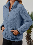 Penelope | Women's Plush Half-Zip Kangaroo Pocket Pullover Sweater with Fleece for Layering