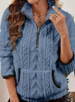 Penelope | Women's Plush Half-Zip Kangaroo Pocket Pullover Sweater with Fleece for Layering
