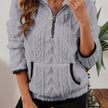 Penelope | Women's Plush Half-Zip Kangaroo Pocket Pullover Sweater with Fleece for Layering