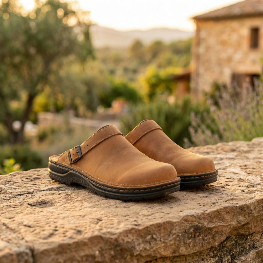 Lucas | Women's Premium Leather Slip-On Clogs