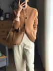 Mia | Women's Pure Cashmere Wool Button-Up Knit Cardigan with Turtleneck for Winter