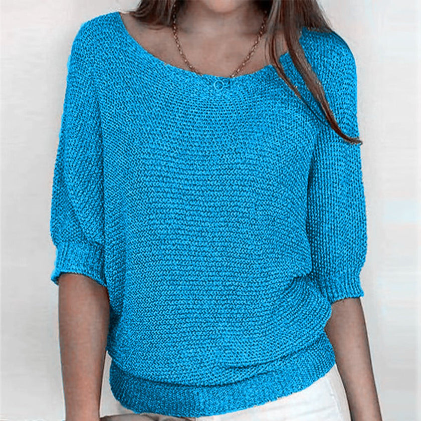 Harper | Women's Relaxed-Fit Batwing-Sleeve Knit Pullover Sweater with V-Neck for Everyday