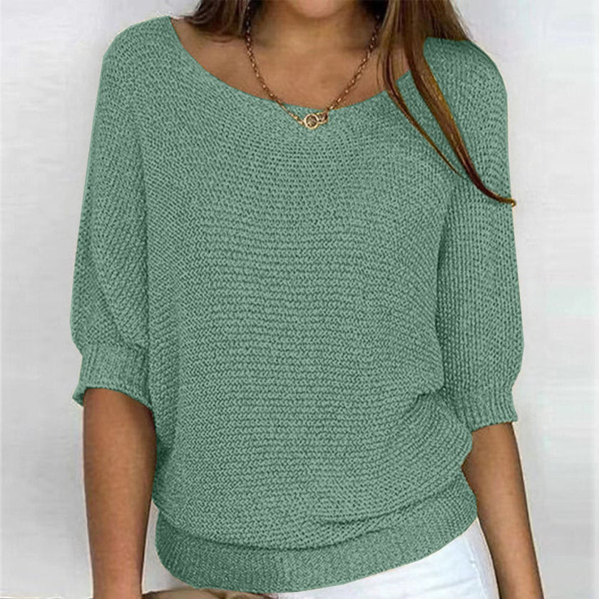 Harper | Women's Relaxed-Fit Batwing-Sleeve Knit Pullover Sweater with V-Neck for Everyday